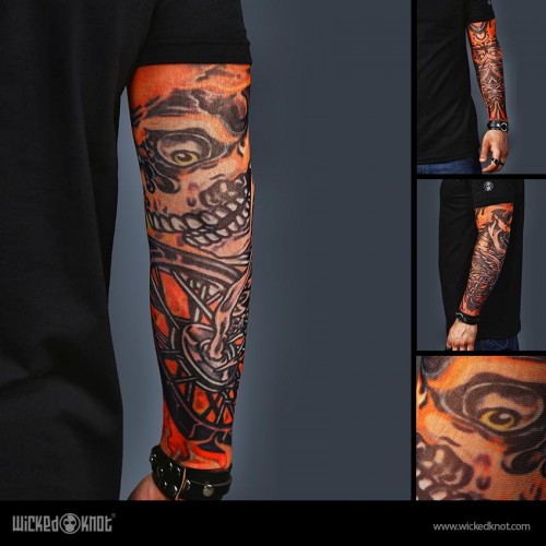 A Set of 2  Tattoo Sleeves - Skull and abstract