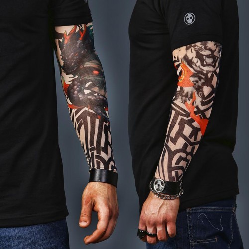 A Set of 2  Tattoo Sleeves - Tiger and Skull