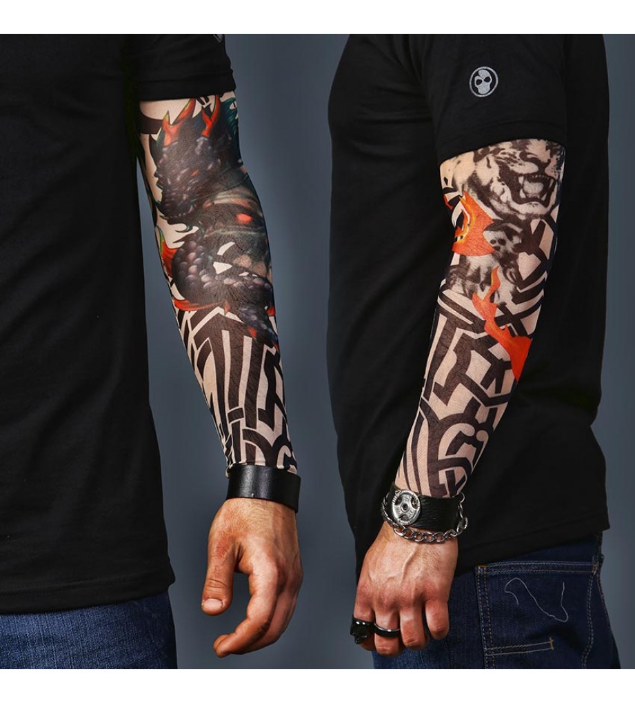 A Set of 2  Tattoo Sleeves - Tiger and Skull