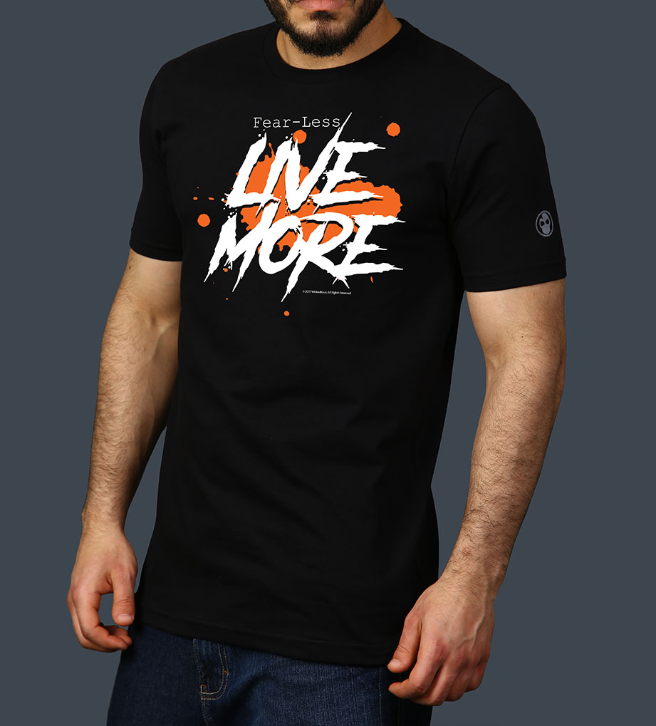 Fear Less Live More - Black - TShirt
