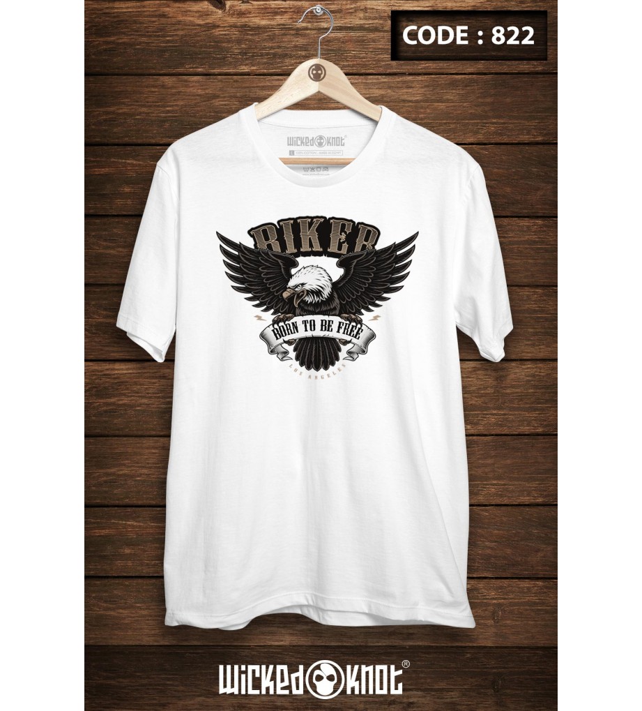 Biker Eagle White T-Shirt
